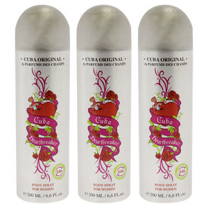 Cuba Heartbreaker by Cuba for Women - 6.6 oz Body Spray - Pack of 3